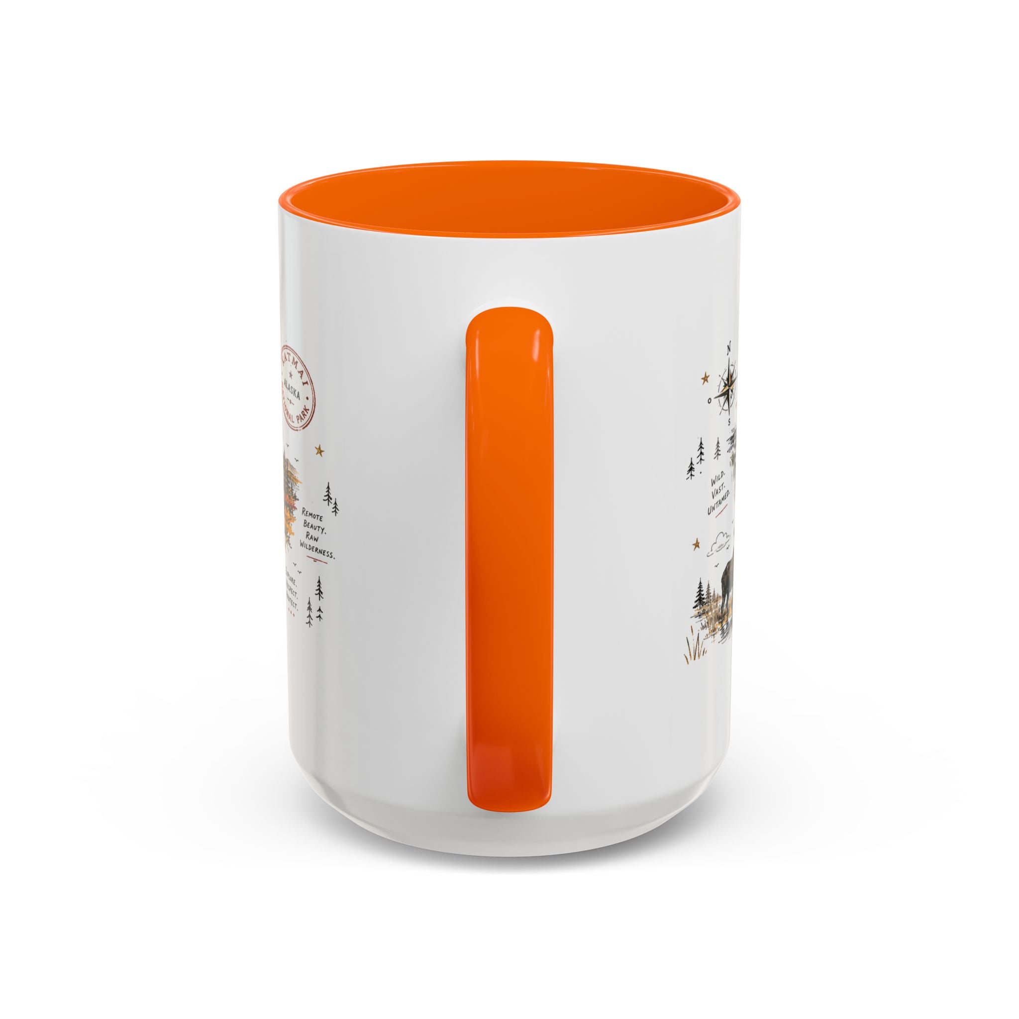 Katmai National Park Coffee Mug | Alaska Bear Watching Wildlife Gift | Accent Color Ceramic 11oz 15oz