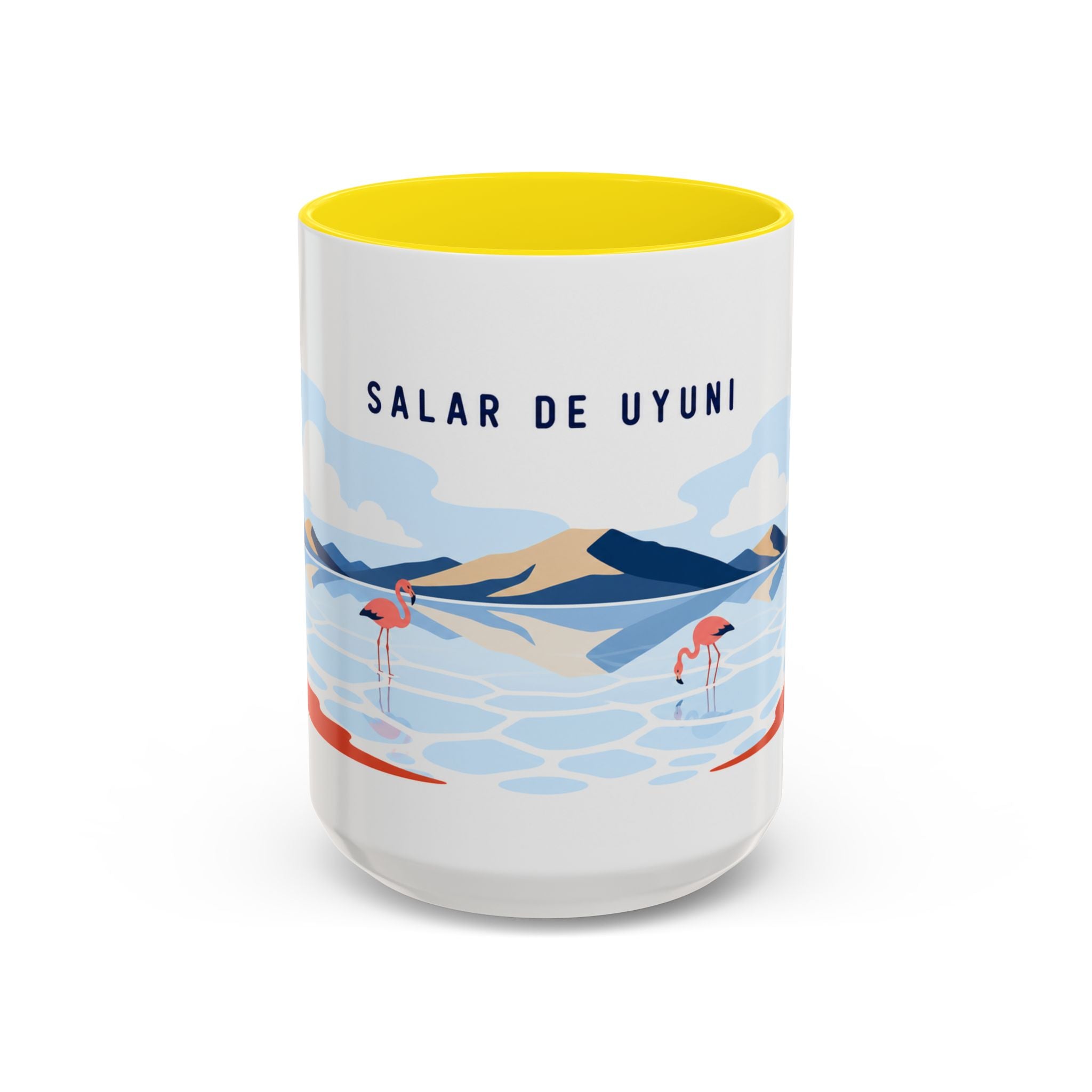 Salar de Uyuni Coffee Mug | Travel Destination Souvenir Gift | Accent Color Ceramic 11oz 15oz