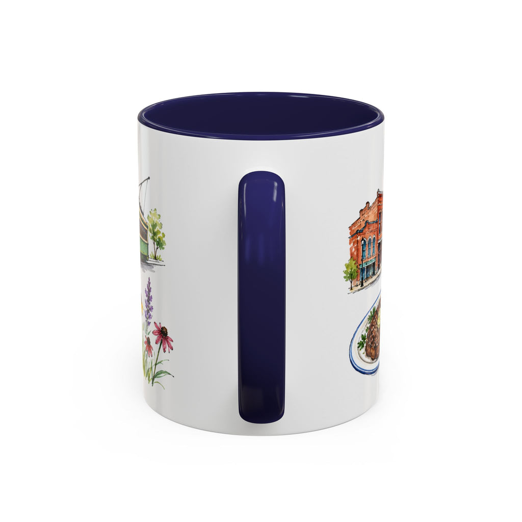 Omaha Illustrated Travel Mug | City Souvenir Accent Coffee Mug | 11oz 15oz Ceramic Cup