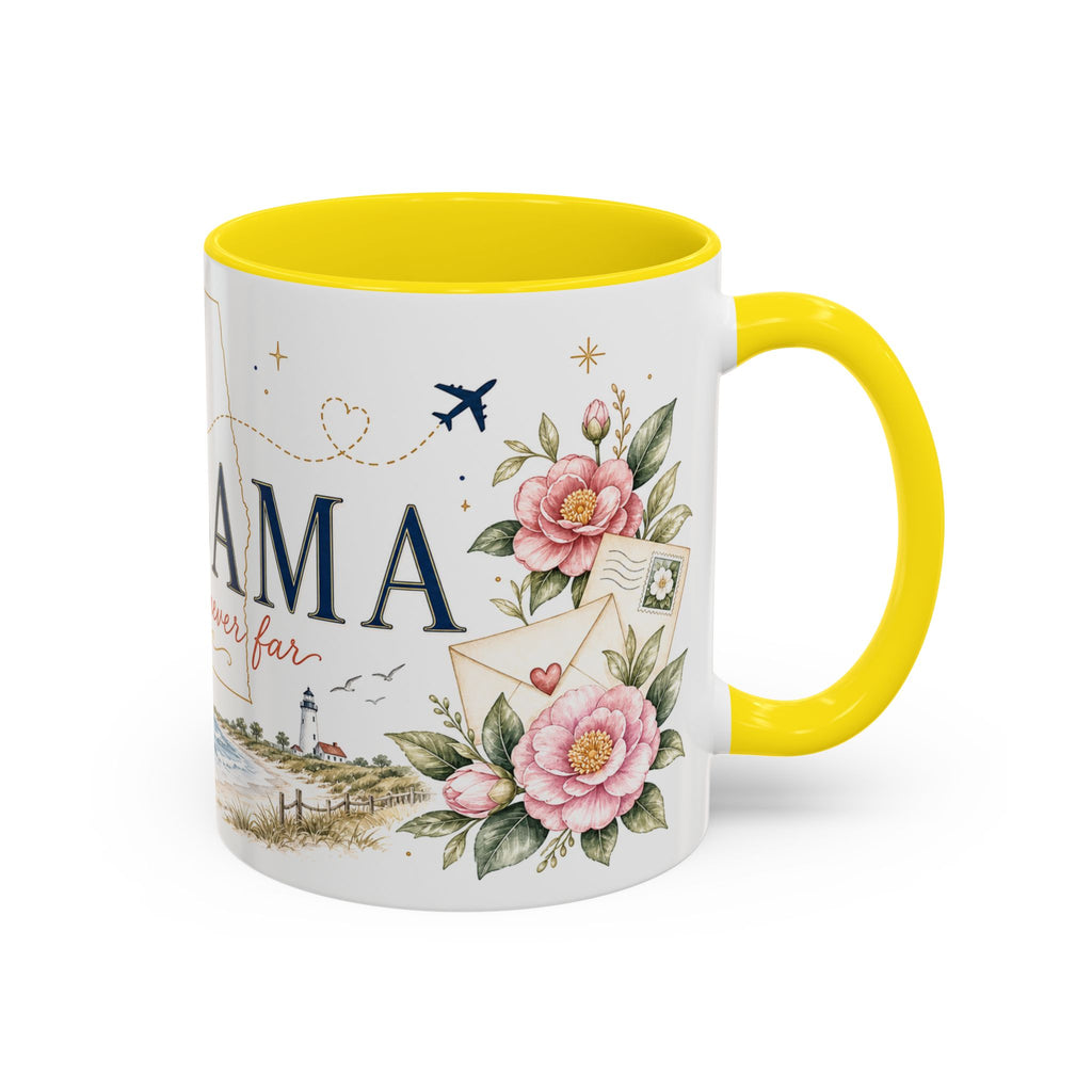 Alabama State Map Mug | Coastal Scenery, Botanical Accents, Homesick Gift
