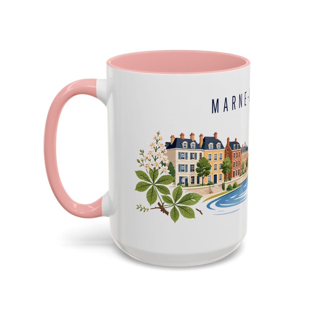 Marne-La-Vallée Coffee Mug | France Travel Souvenir | Porcelain Decal City Gift | 11oz 15oz Accent Mug