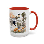 Riverside Coffee Mug | United States Travel Souvenir | Vintage Illustrated City Gift | 11 oz 15 oz Accent Mug