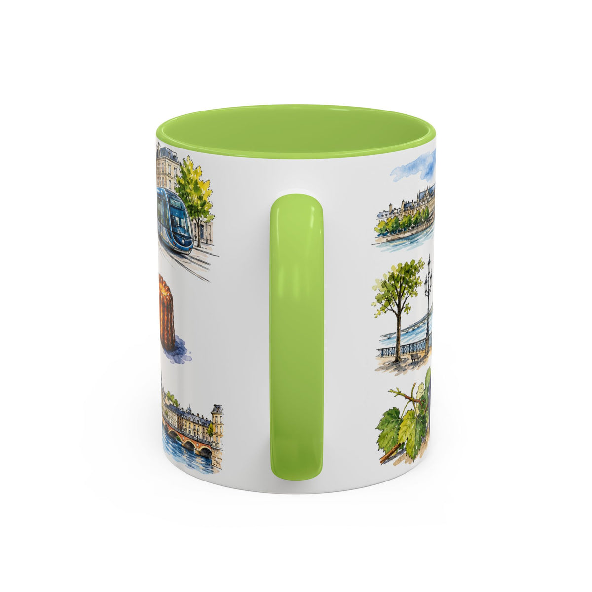 Bordeaux Illustrated Travel Mug | City Souvenir Accent Coffee Mug | 11oz 15oz Ceramic Cup