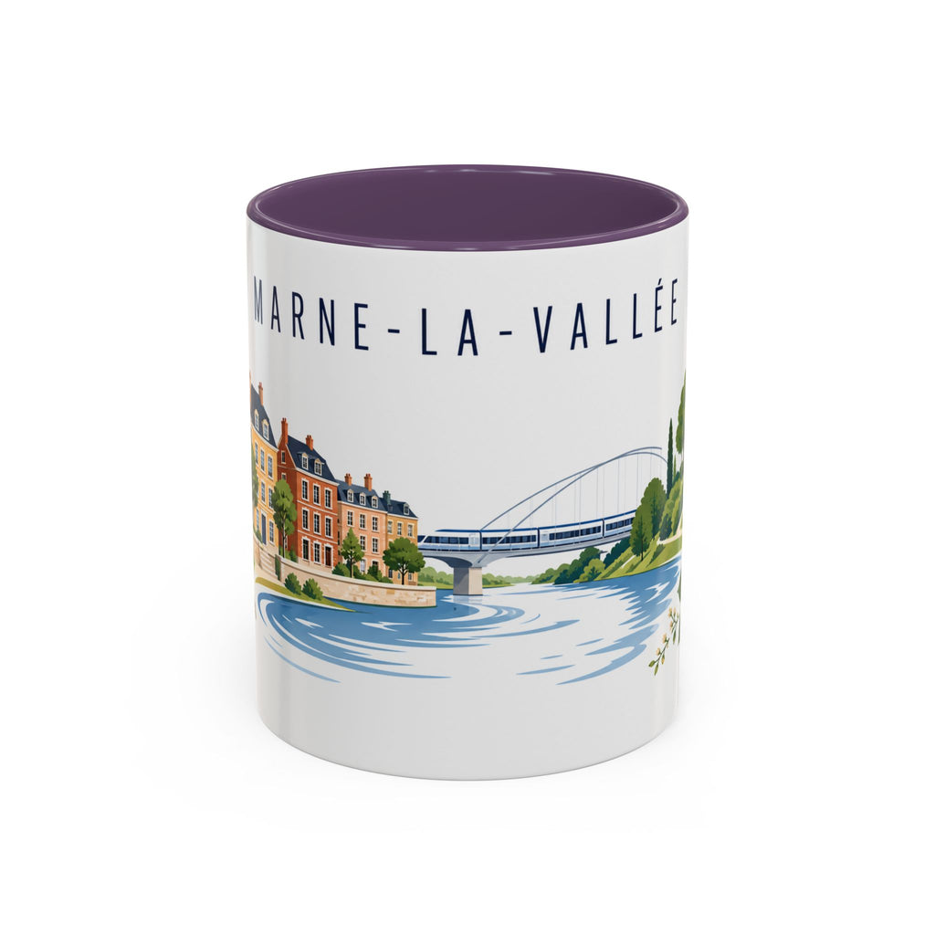 Marne-La-Vallée Coffee Mug | France Travel Souvenir | Porcelain Decal City Gift | 11oz 15oz Accent Mug