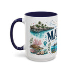 Maldives Coffee Mug | Travel Destination Souvenir Gift | Accent Color Ceramic 11oz 15oz