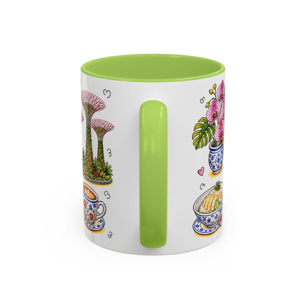 Singapore Illustrated Travel Mug | City Souvenir Accent Coffee Mug | 11oz 15oz Ceramic Cup