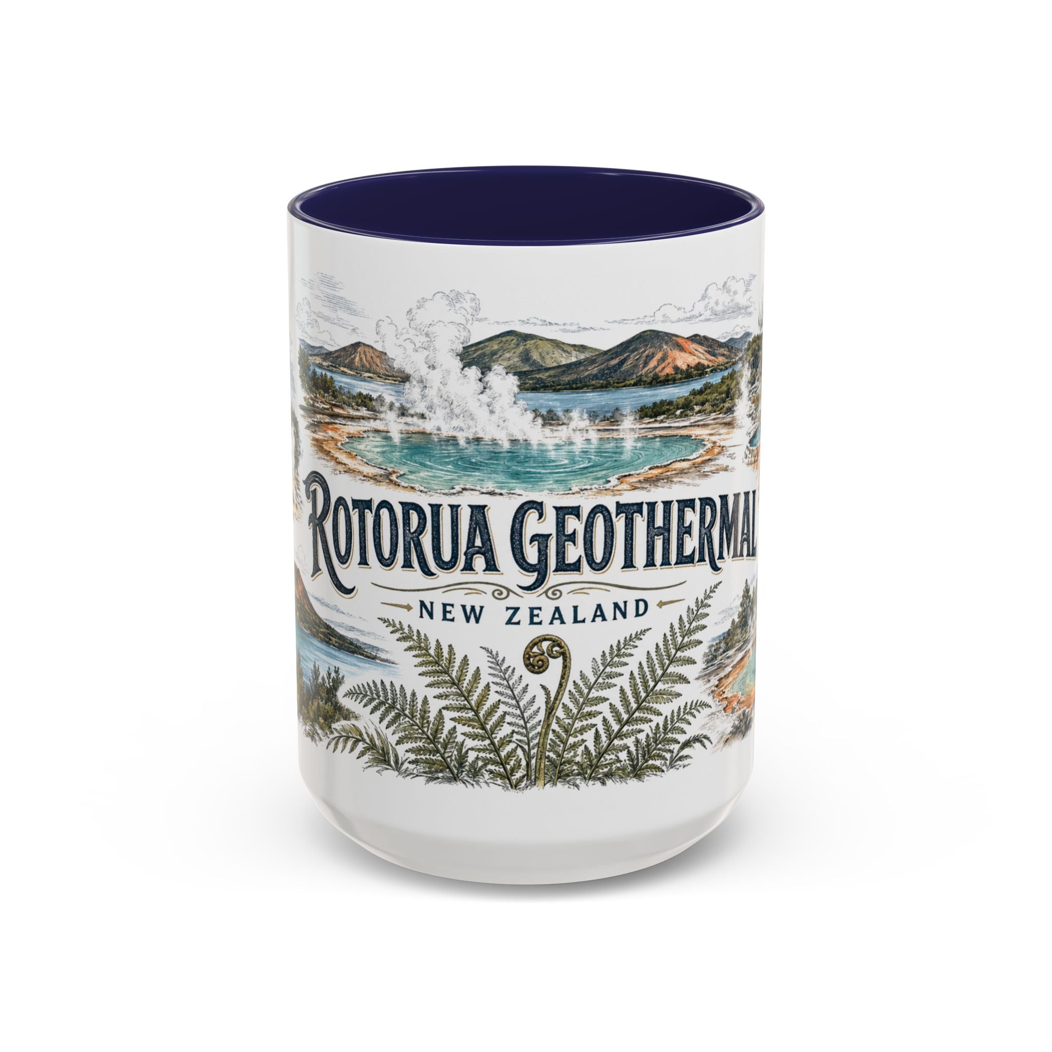 Rotorua Geothermal Mug, New Zealand Travel Souvenir, Bucket List Gift, Accent Ceramic Coffee Mug 11oz 15oz