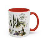 Tuscany Coffee Mug | Travel Destination Souvenir Gift | Accent Color Ceramic 11oz 15oz