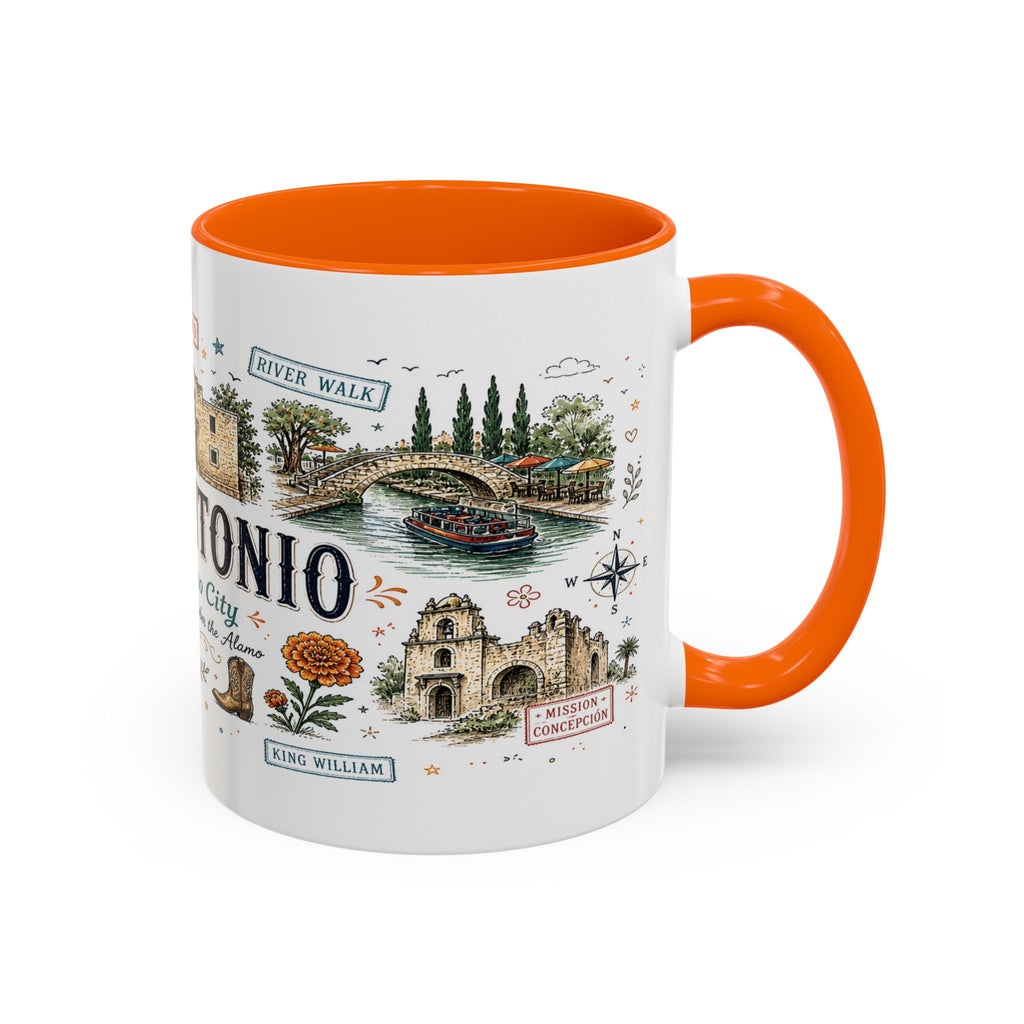 San Antonio Coffee Mug | Texas Souvenir City Gift | Accent Color Ceramic 11oz 15oz