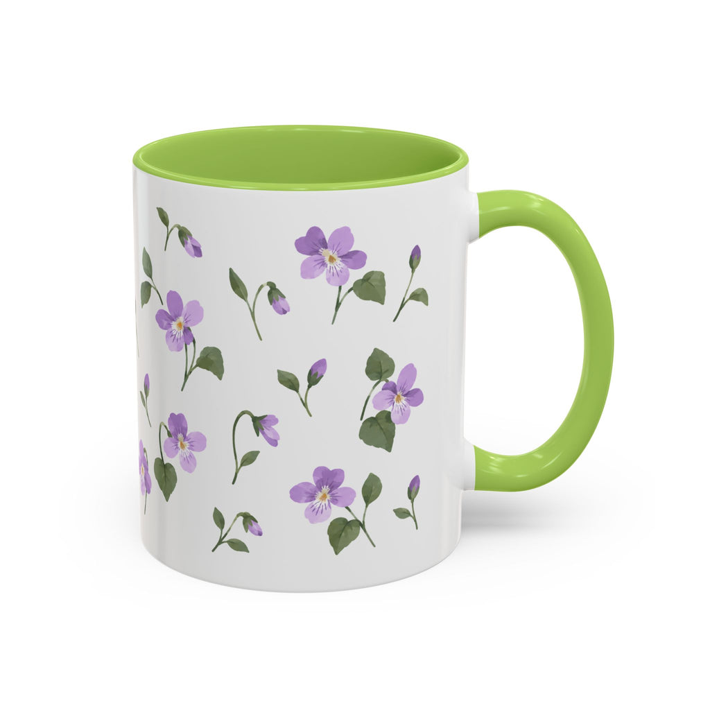 New Jersey Violet Mug, State Flower Floral Coffee Cup, 11oz Botanical Gift