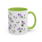 New Jersey Violet Mug, State Flower Floral Coffee Cup, 11oz Botanical Gift
