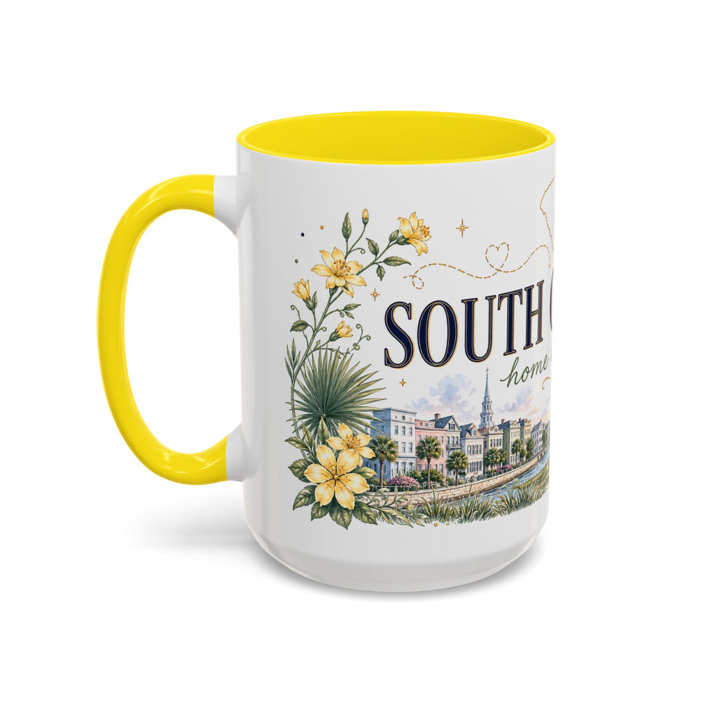 South Carolina State Mug | Botanical Map Accent Cup (11oz 15oz)