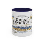 Great Sand Dunes National Park Coffee Mug | Colorado Desert Mountain Dunes Gift | Accent Color Ceramic 11oz 15oz