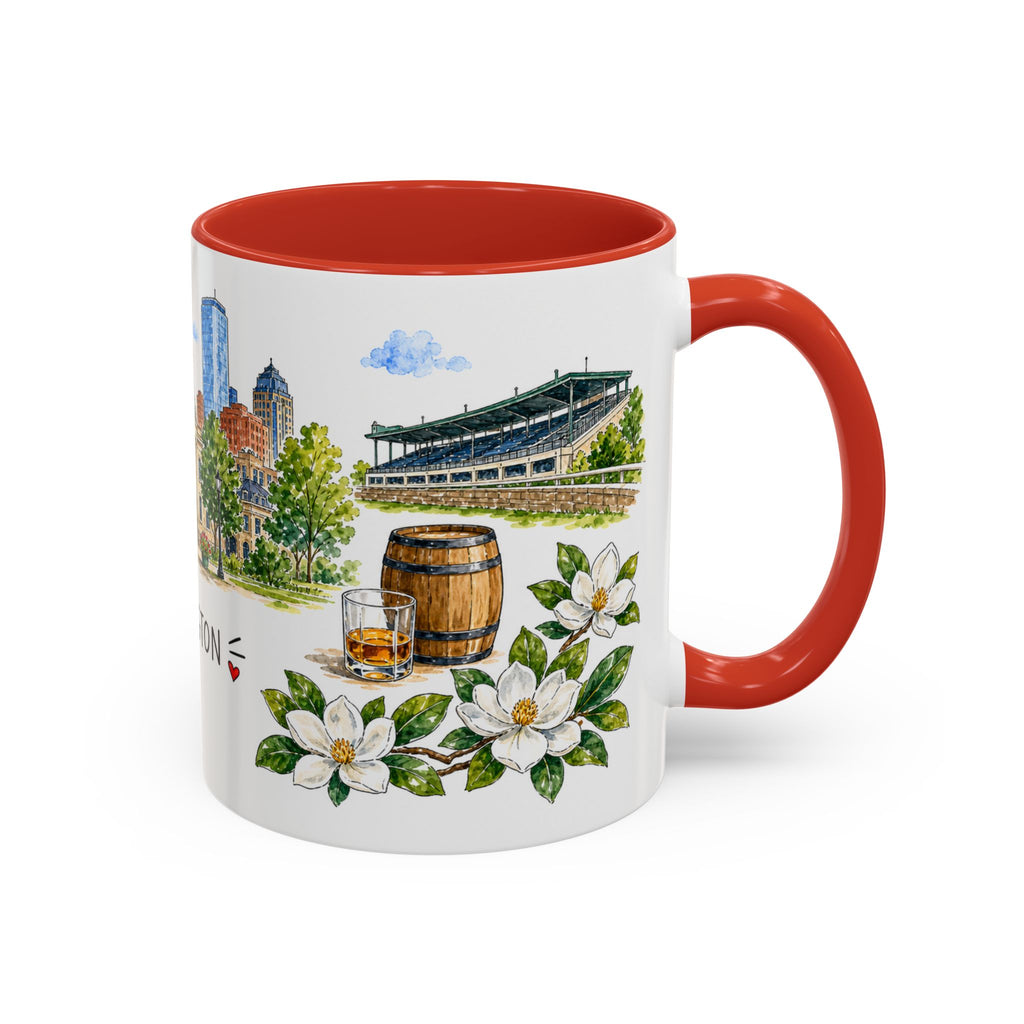 Lexington Illustrated Travel Mug | City Souvenir Accent Coffee Mug | 11oz 15oz Ceramic Cup