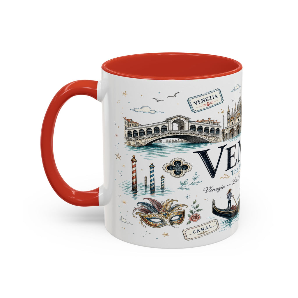 Venice Coffee Mug | Italy Souvenir Travel Gift | Accent Color Ceramic 11oz 15oz
