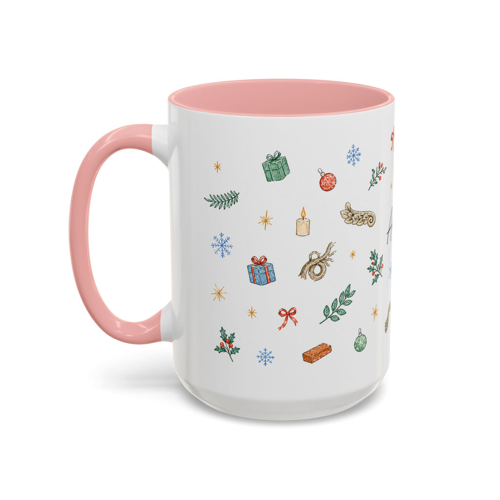 Angkor Christmas Mug | Watercolor Travel Souvenir | Holiday Gift | Accent Ceramic Coffee Cup 11oz 15oz
