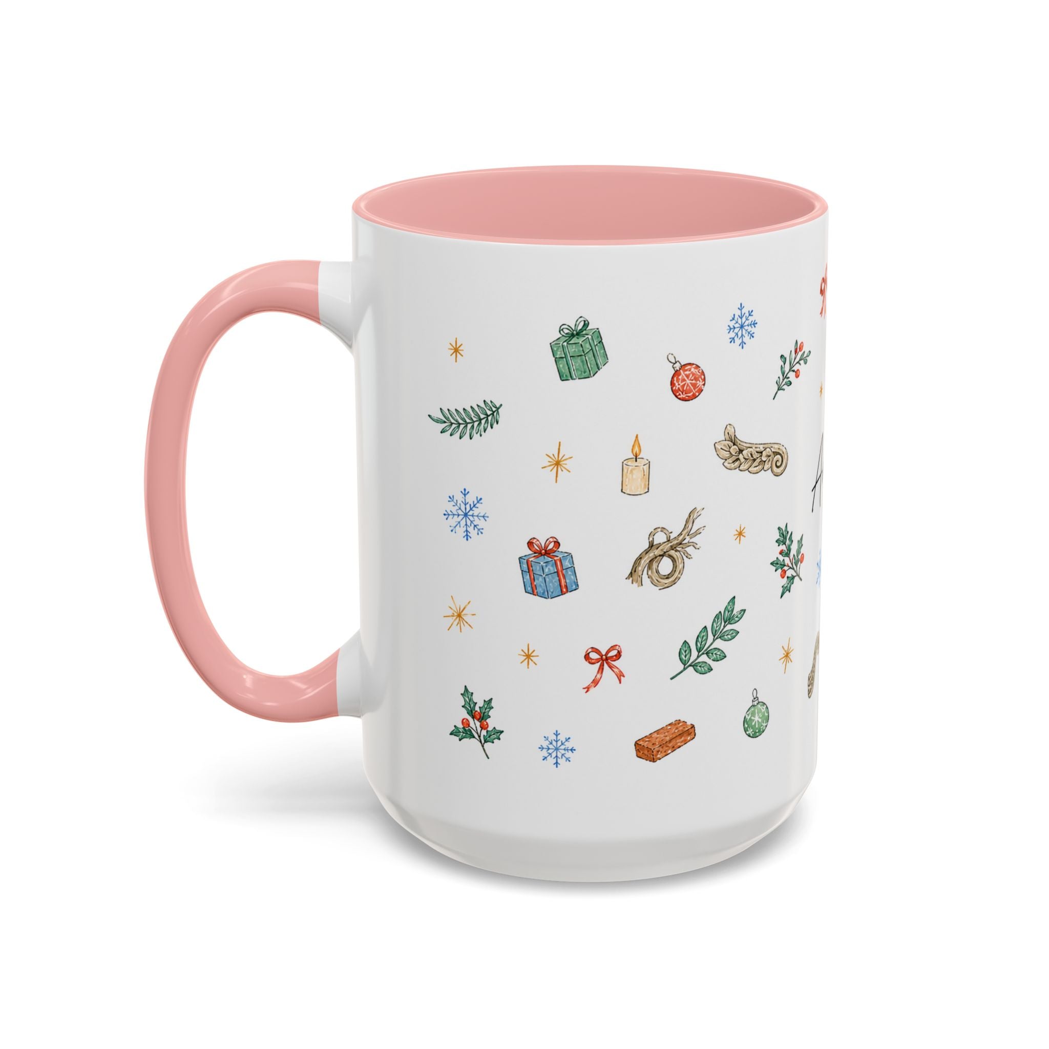Angkor Christmas Mug | Watercolor Travel Souvenir | Holiday Gift | Accent Ceramic Coffee Cup 11oz 15oz