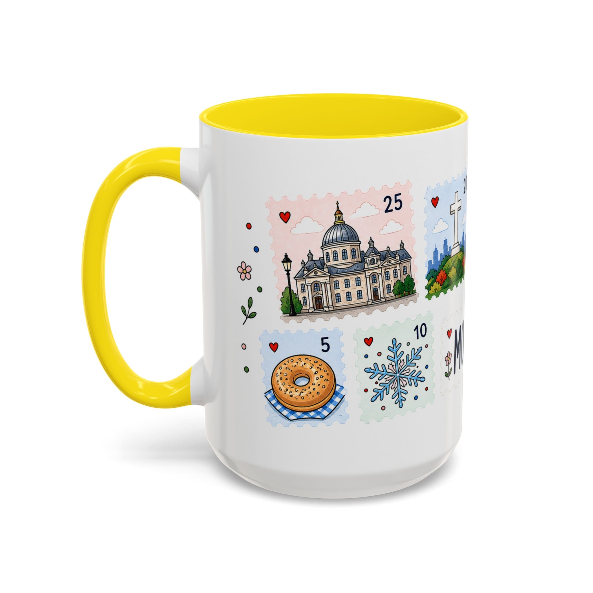 Montreal Coffee Mug | Postage Stamp Collage Mug | Travel Souvenir Accent Cup 11oz 15oz