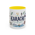 Karachi Coffee Mug | Pakistan Souvenir Travel Gift | Accent Color Ceramic 11oz 15oz