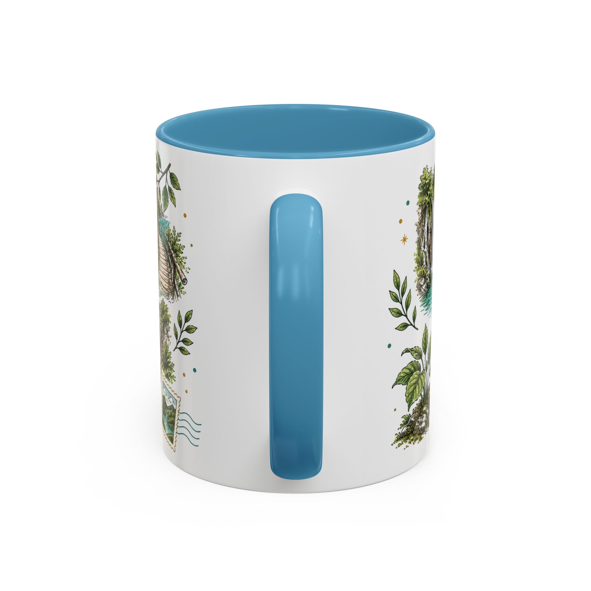 Plitvice Lakes Coffee Mug | Travel Destination Souvenir Gift | Accent Color Ceramic 11oz 15oz