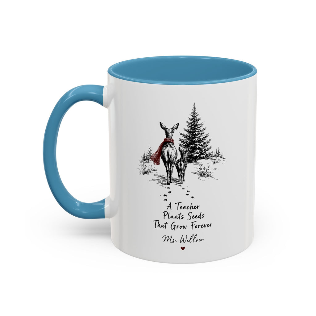 Personalized Deer Teacher Mug | You're Deer to My Heart | Custom Name Teacher Gift | 11oz 15oz