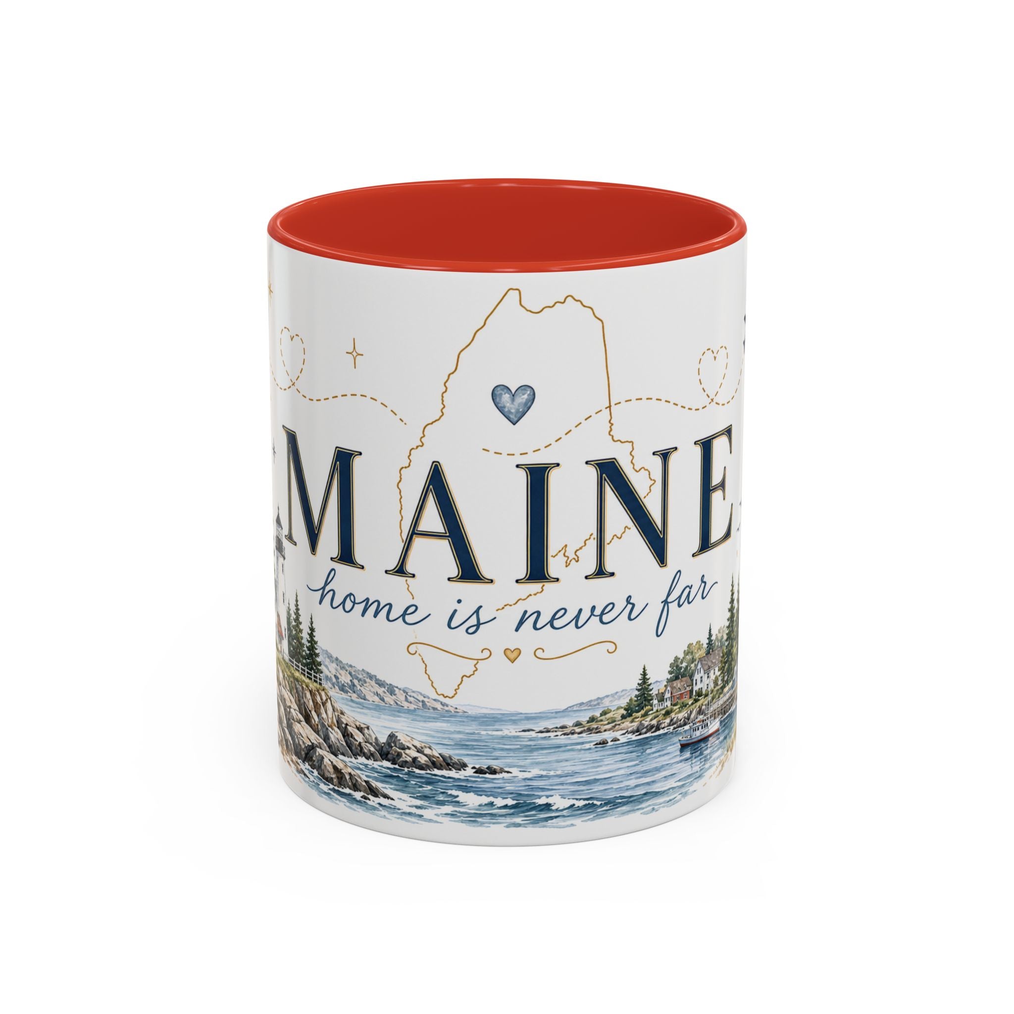 Maine State Mug | Moving Away, Long Distance Friendship Gift | 11oz 15oz Accent Mug