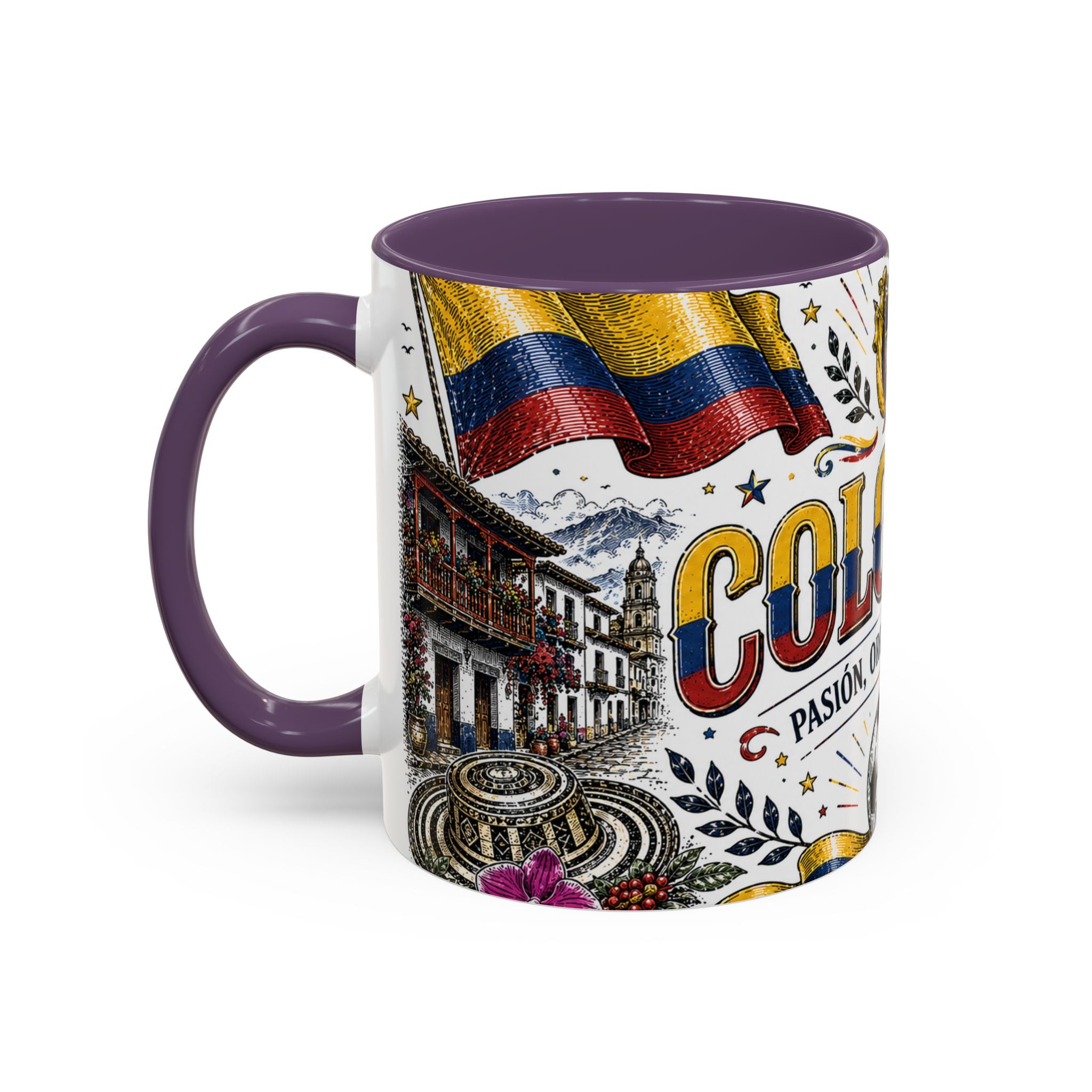 Colombia Soccer Coffee Mug | World Cup Fan Gift | Accent Color Ceramic 11oz 15oz Match Day Cup
