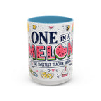 One in a Melon Coffee Mug | Sweetest Teacher Appreciation Gift | Accent Color Ceramic 11oz 15oz