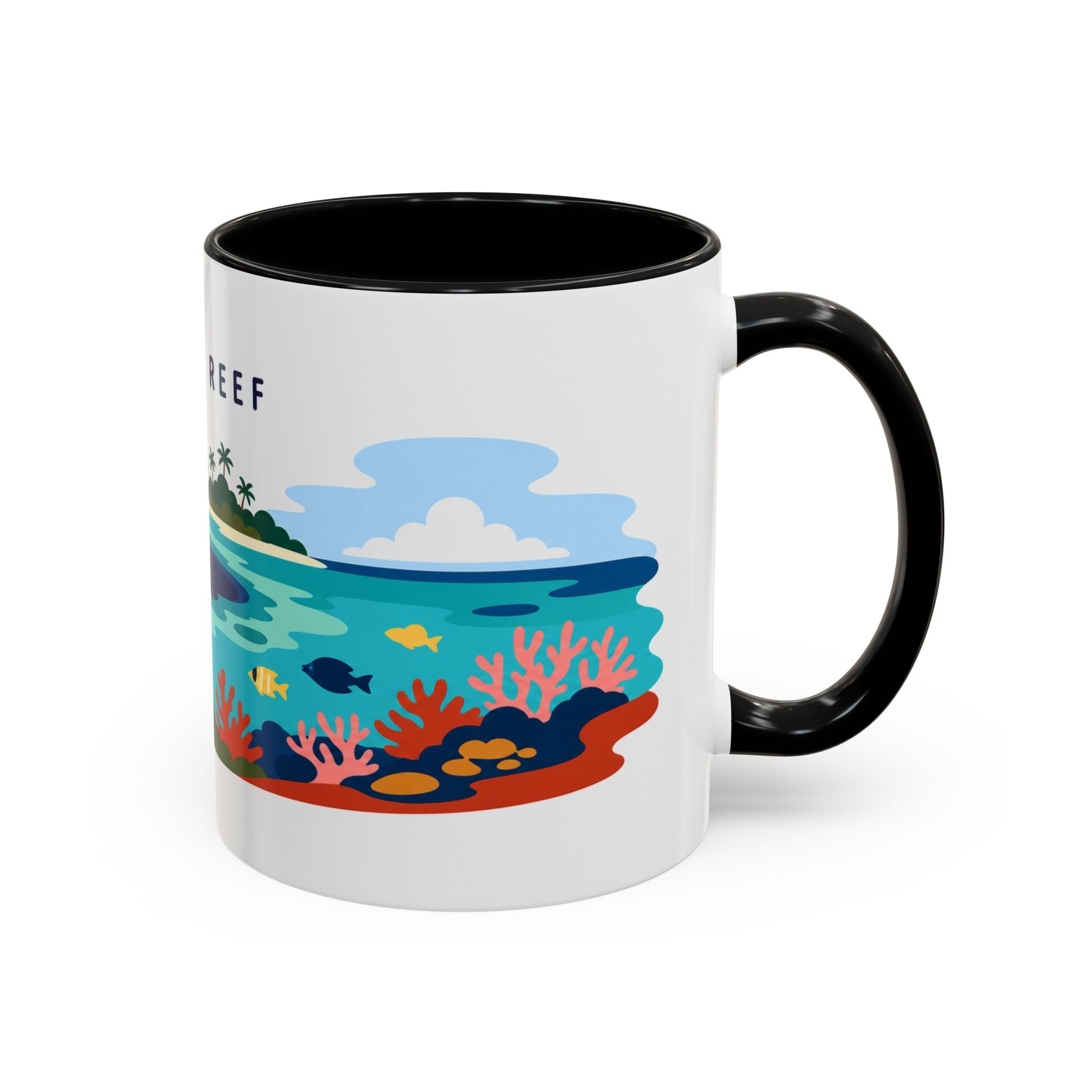 Belize Reef Coffee Mug | Travel Destination Souvenir Gift | Accent Color Ceramic 11oz 15oz