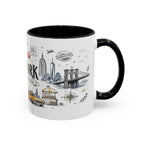 New York City Coffee Mug | New York Souvenir Travel Gift | Accent Color Ceramic 11oz 15oz