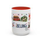 Beijing Coffee Mug | Postage Stamp Collage Mug | Travel Souvenir Accent Cup 11oz 15oz