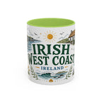 Irish West Coast Coffee Mug | Travel Destination Souvenir Gift | Accent Color Ceramic 11oz 15oz