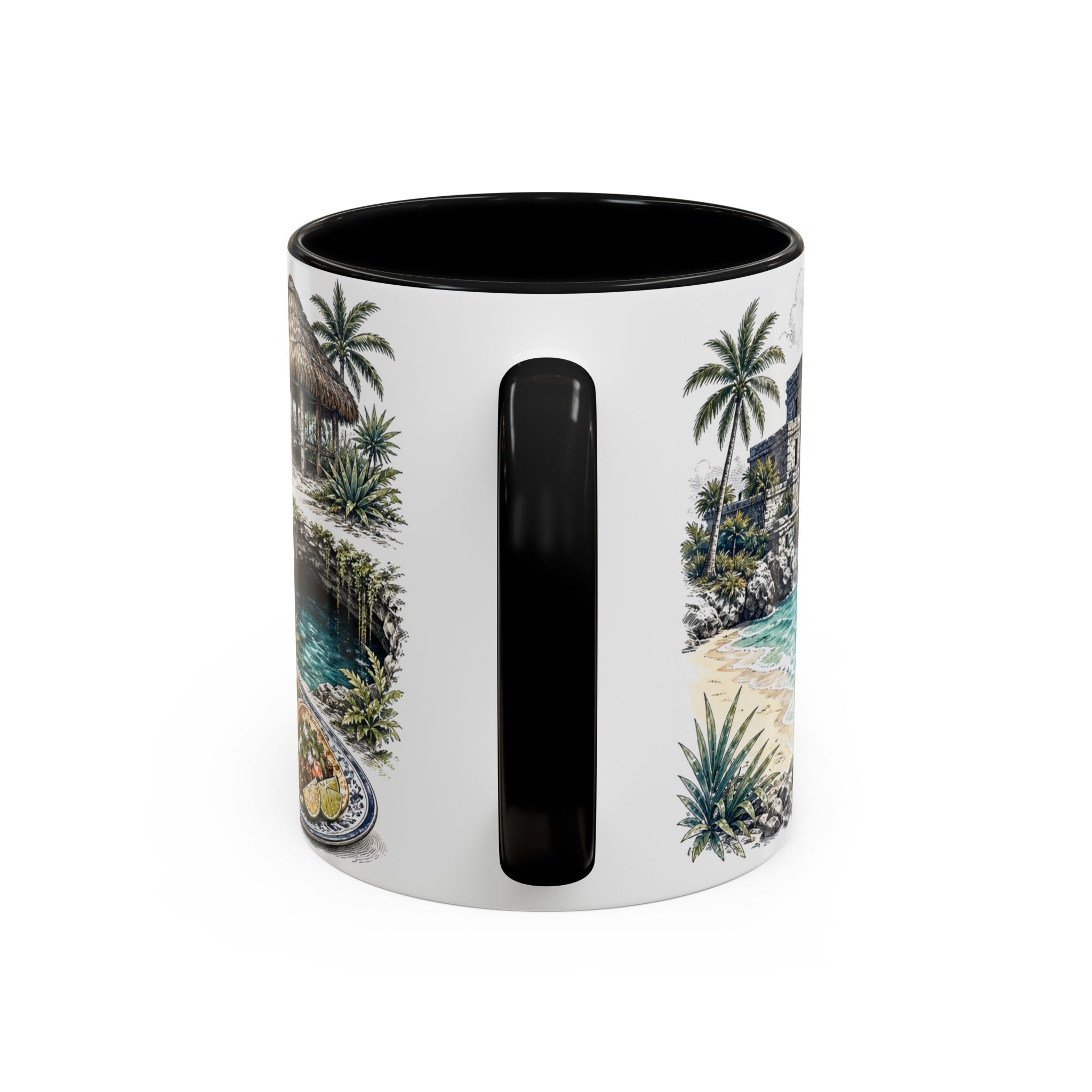 Cancun Coffee Mug | Mexico Travel Souvenir | Vintage Illustrated City Gift | 11 oz 15 oz Accent Mug
