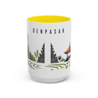 Denpasar Coffee Mug | Indonesia Travel Souvenir | Porcelain Decal City Gift | 11oz 15oz Accent Mug