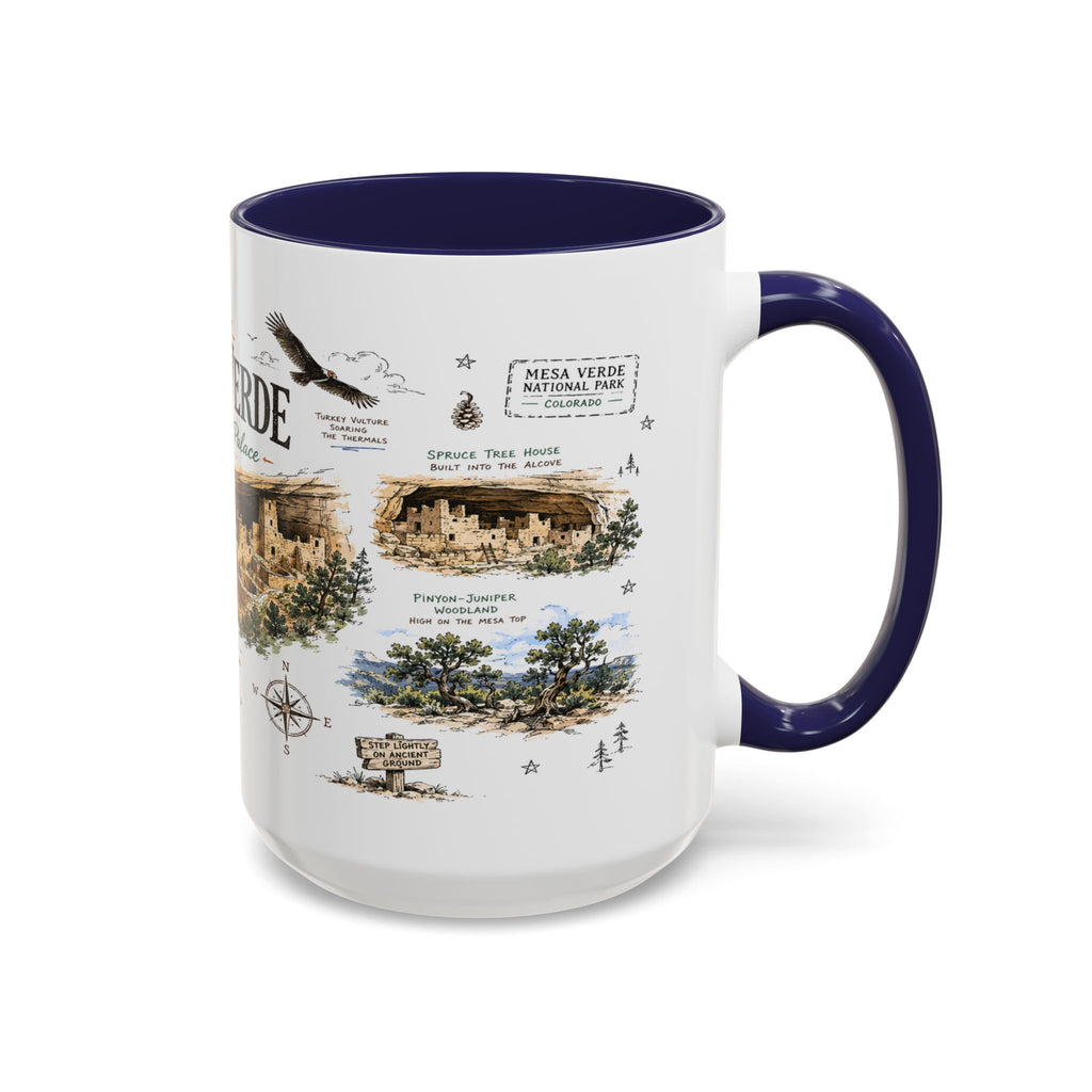 Mesa Verde National Park Coffee Mug | Colorado Ancient Cliff Dwellings Gift | Accent Color Ceramic 11oz 15oz