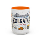 Kolkata Coffee Mug | India Souvenir Travel Gift | Accent Color Ceramic 11oz 15oz
