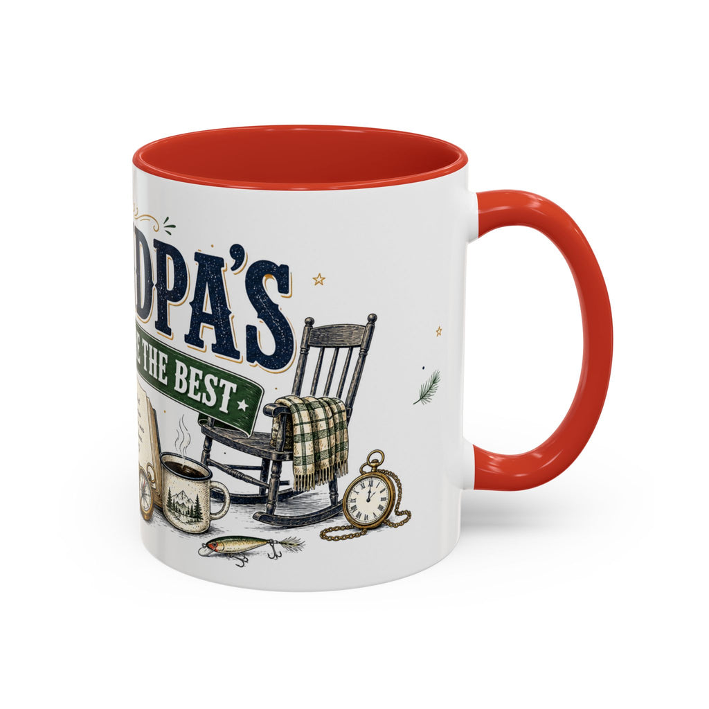 Grandpa's Stories Are The Best Coffee Mug | Gift From Grandkids | Accent Color Ceramic 11oz 15oz