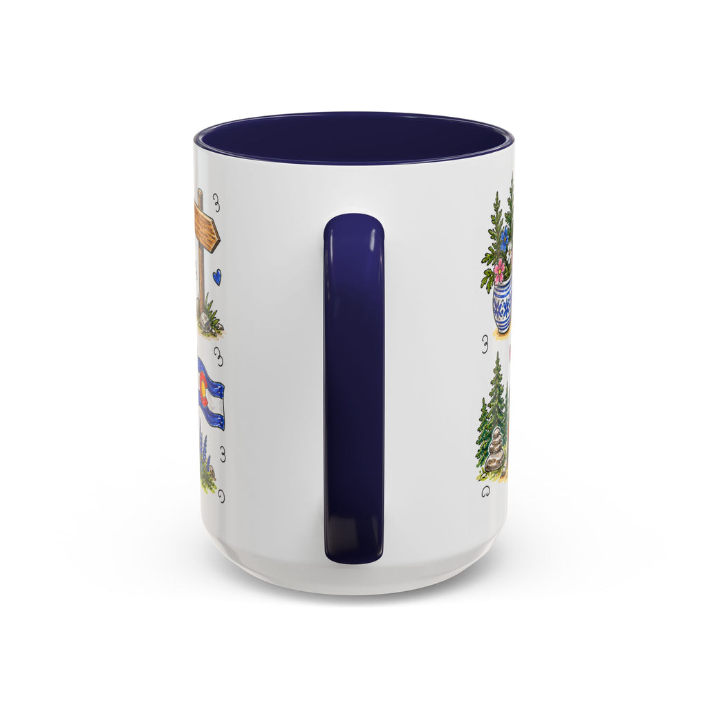 Denver Illustrated Travel Mug | City Souvenir Accent Coffee Mug | 11oz 15oz Ceramic Cup