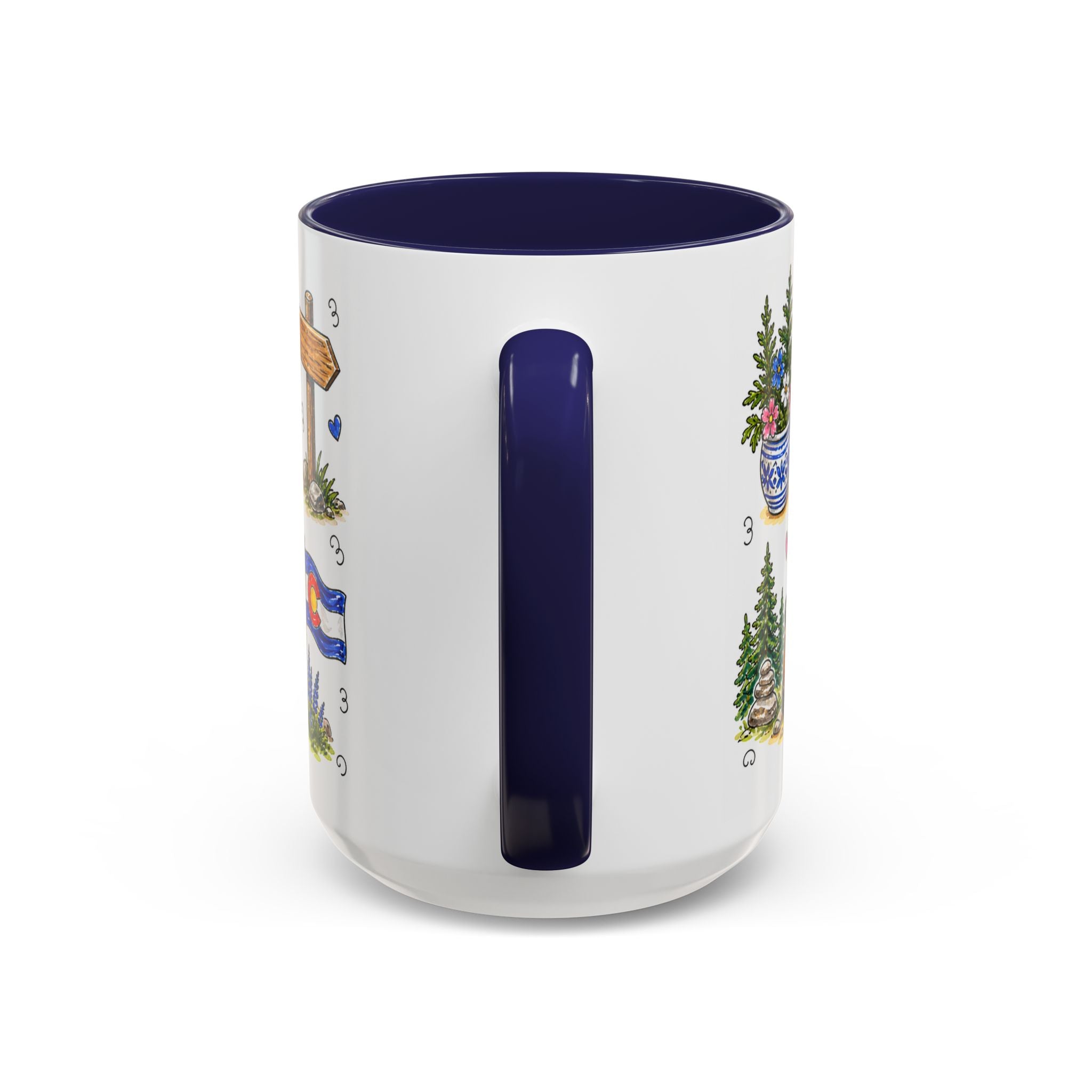 Denver Illustrated Travel Mug | City Souvenir Accent Coffee Mug | 11oz 15oz Ceramic Cup