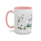 North Carolina State Map Mug | Moving Away, Homesick Gift | Botanical Accent Coffee Cup