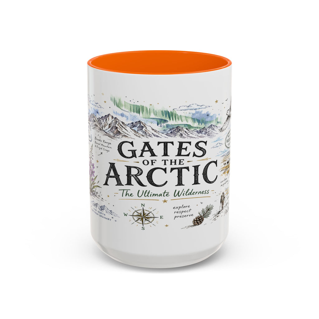 Gates of the Arctic National Park Coffee Mug | Alaska Arctic Wilderness Gift | Accent Color Ceramic 11oz 15oz