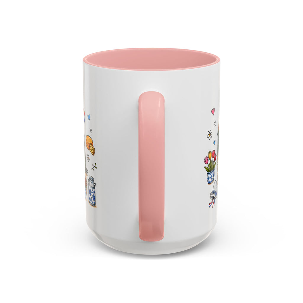 Volendam Illustrated Travel Mug | Netherlands Souvenir Accent Coffee Mug | 11oz 15oz Ceramic Cup
