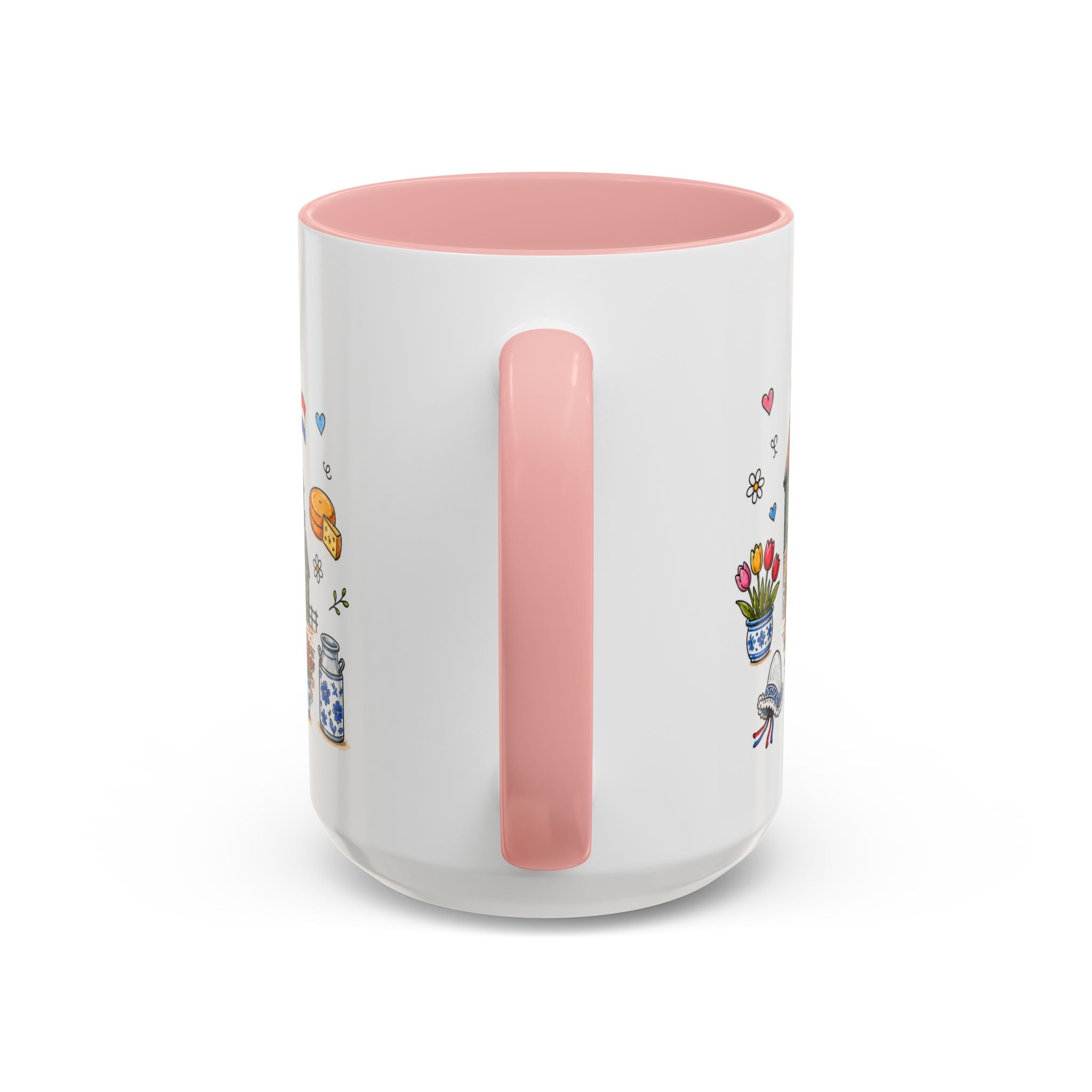 Volendam Illustrated Travel Mug | Netherlands Souvenir Accent Coffee Mug | 11oz 15oz Ceramic Cup