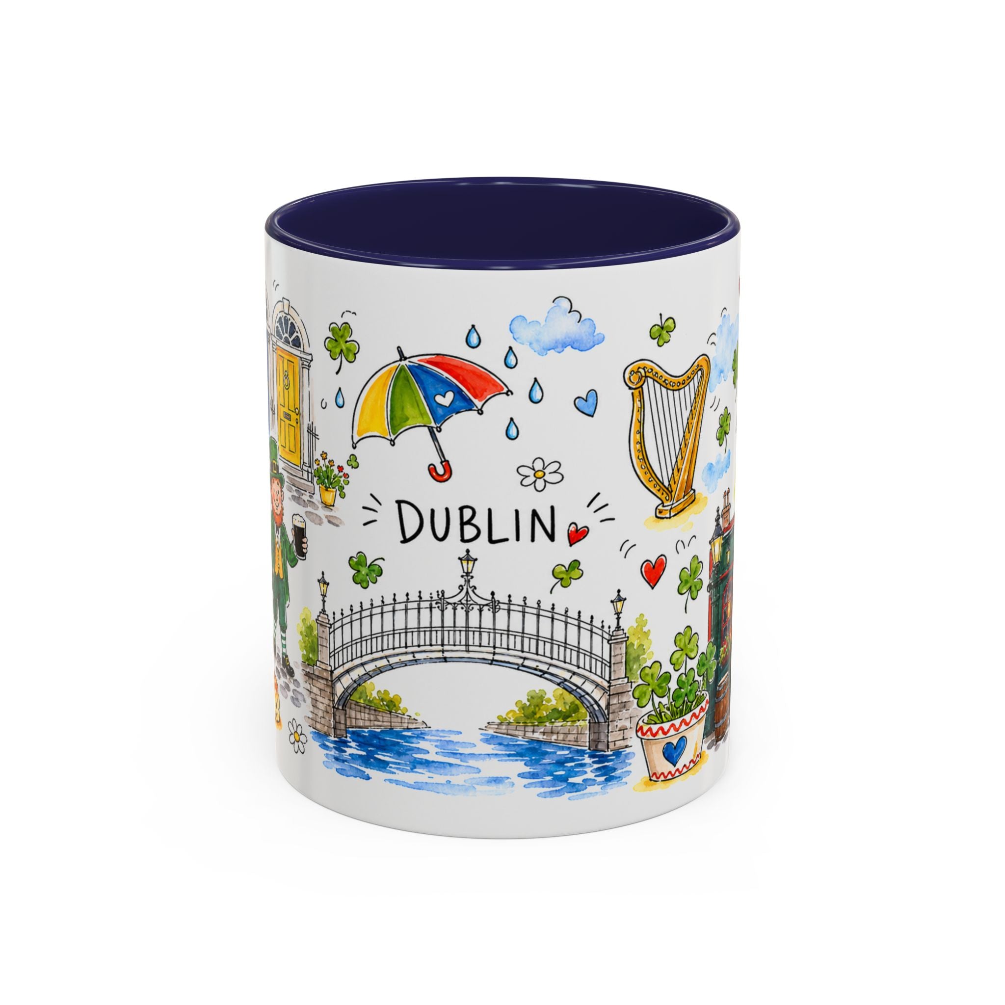Dublin Travel Mug | European City Souvenir Accent Coffee Mug | 11oz 15oz Ceramic Cup