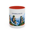Zhangjiajie Coffee Mug | Travel Destination Souvenir Gift | Accent Color Ceramic 11oz 15oz