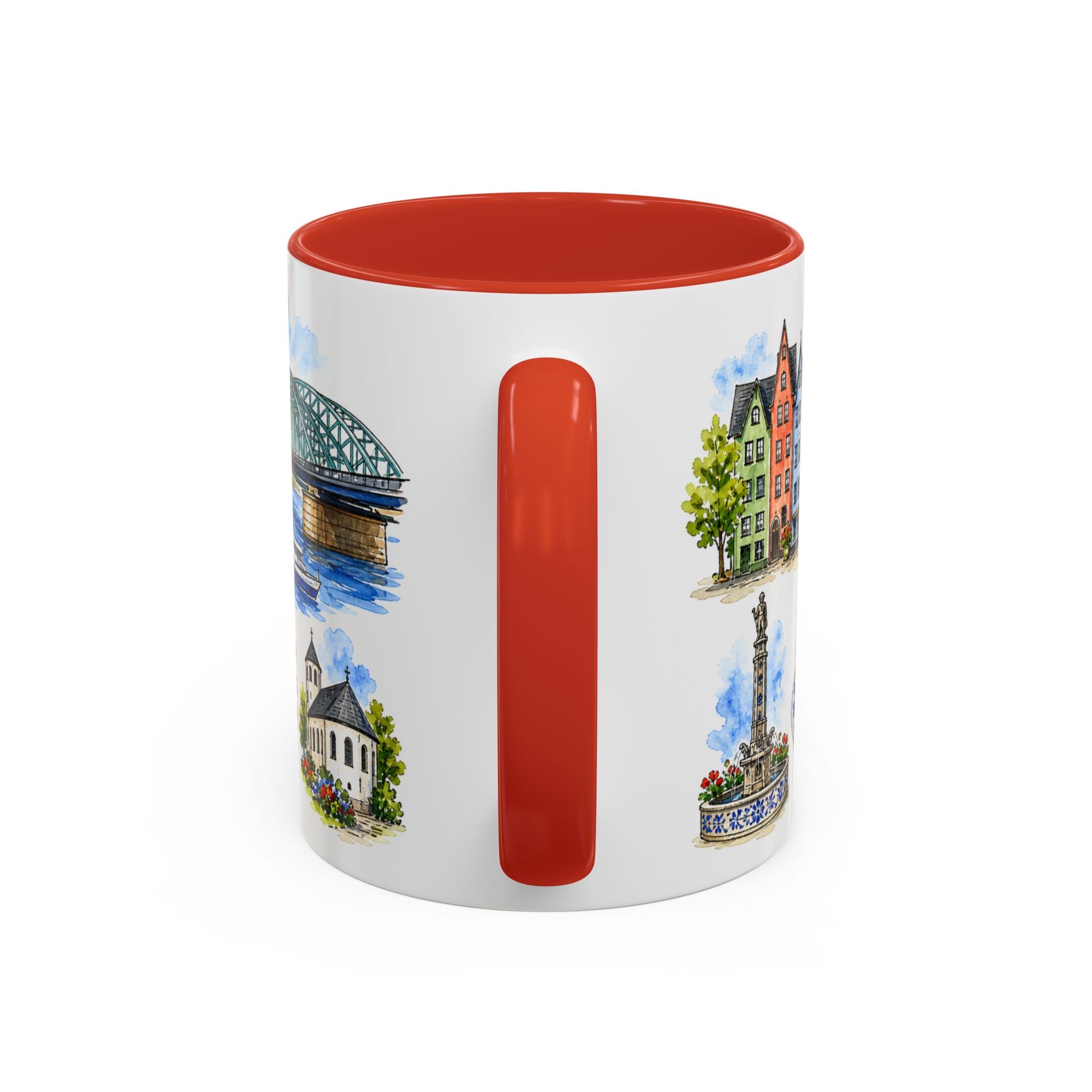 Cologne Illustrated Travel Mug | City Souvenir Accent Coffee Mug | 11oz 15oz Ceramic Cup