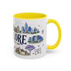 Bangalore Coffee Mug | India Souvenir Travel Gift | Accent Color Ceramic 11oz 15oz