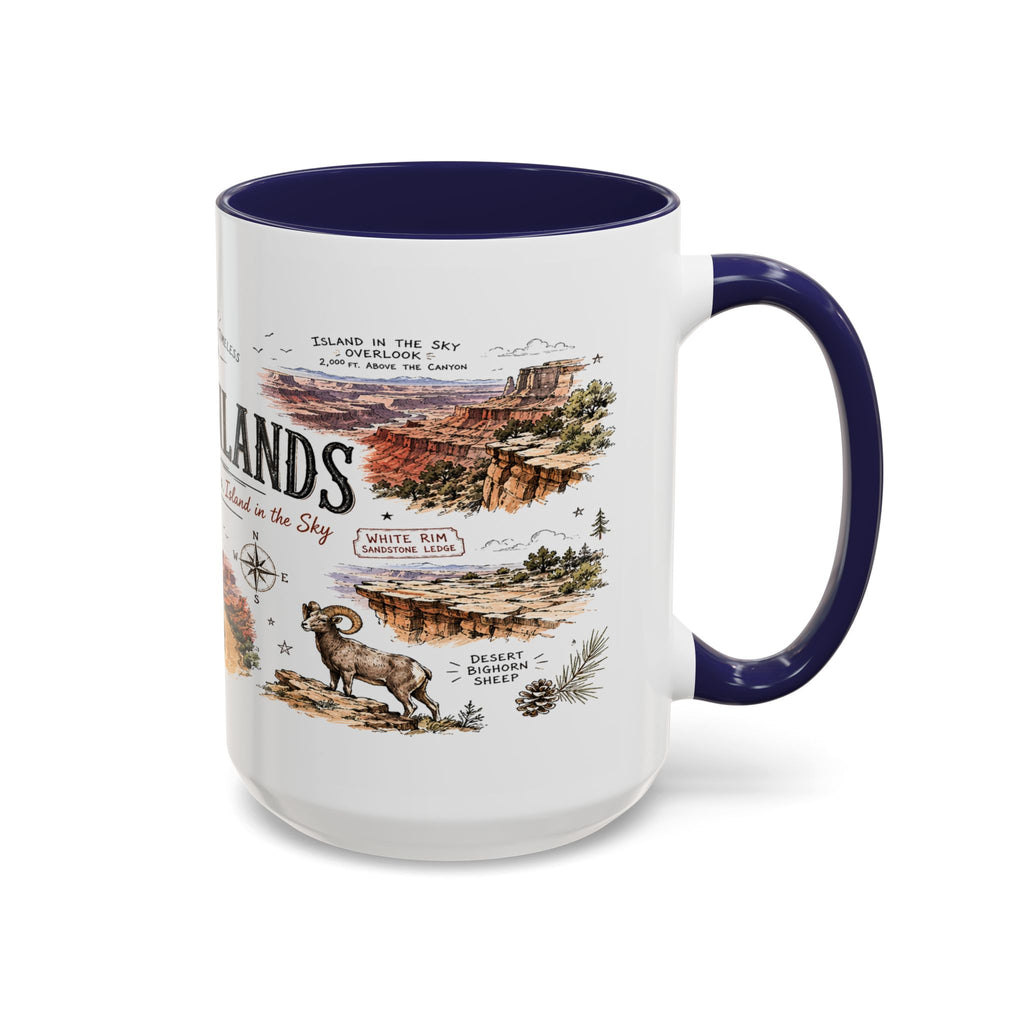 Canyonlands National Park Coffee Mug | Utah Red Rock Desert River Gift | Accent Color Ceramic 11oz 15oz