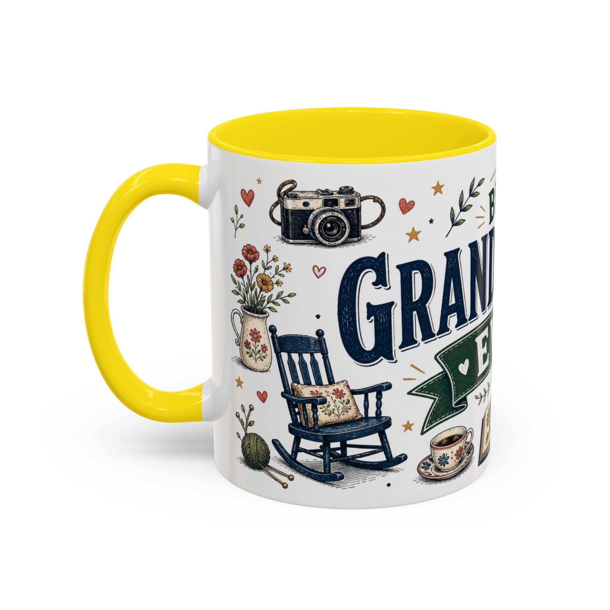 Best Grandparents Ever Coffee Mug | Gift From Grandkids | Accent Color Ceramic 11oz 15oz