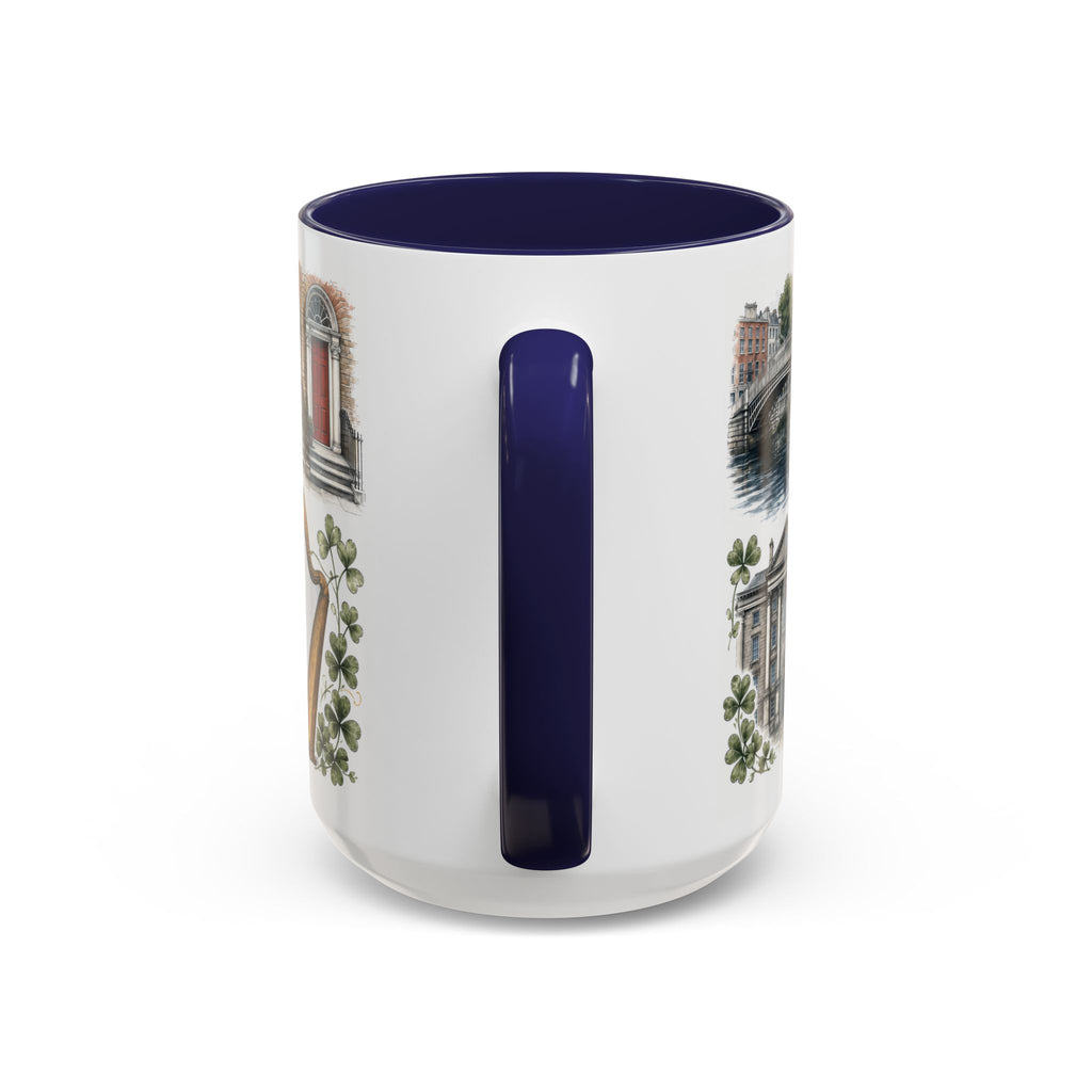 Dublin Coffee Mug | Ireland Travel Souvenir | Vintage Illustrated City Gift | 11 oz 15 oz Accent Mug